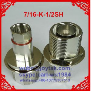 DIN 7/16 female connector clamp type for 1/2superflexible cable all brass factory selling