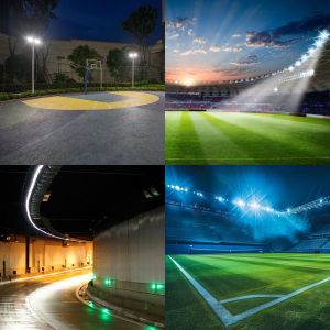 100W 10,000LM LED Flood Light with Precision Lens - Super Bright Spotlight,Gray