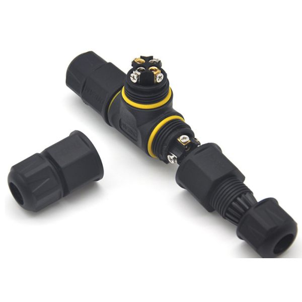 Quality 20A Wire Splitter Waterproof Power Connector 3 Pin T Type IP68 Connector wholesale
