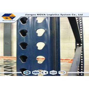 Durable Q235B Used Heavy Duty Pallet Racking Teardrop Type Blue / Orange