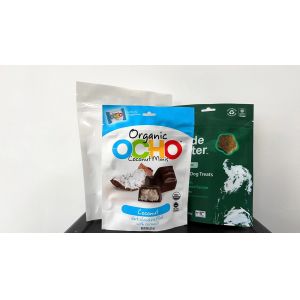 Cheap 100% Recyclable Eco Friendly Compostable Stand Up Pouches With Zipper For Nut Candy Chips for sale