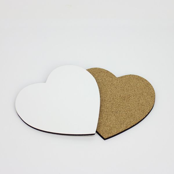 Popular 110x110mm Heart Shape Sublimation MDF Blank Coaster for Gift or Promotion