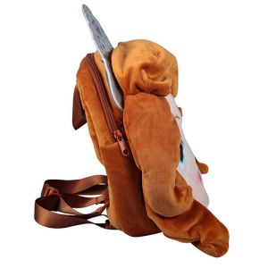 Embroidery Technics Kids Plush Backpack Soft Hand Feeling Weaving Label