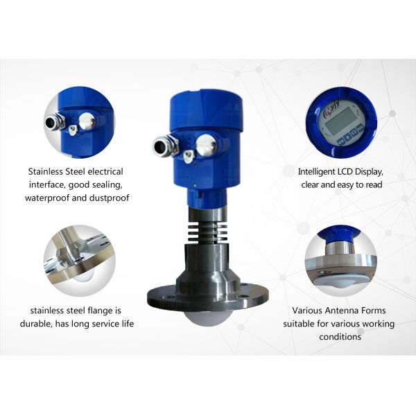 Quality Strong Corrosive Liquid Non Contact 26GHz NYRD-TJ-B Radar Water Level Sensor Measurement Transmitter wholesale