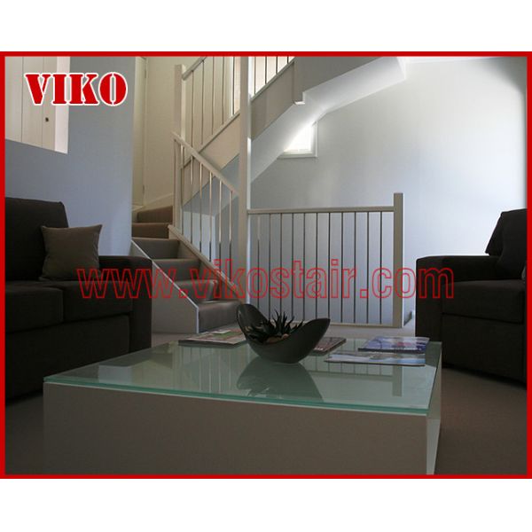 Wrought Iron Staircase VK81S Wrought Iron Handrail Tread Beech ,Railing tempered