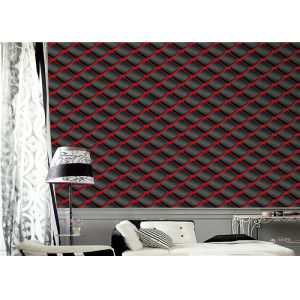 Modern Style 3D PVC Wallpaper With Geometric Designs , 0.53*10m/Roll