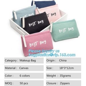 Custom Pouch Travel Cute Canvas Cosmetic Bag,Custom Design small cotton canvas