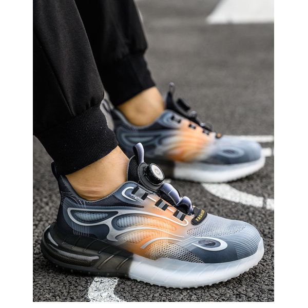 Summer BOA Rotating Button Work Shoes with KPU Flying Knit and Kevlar Anti-stab Safety Features