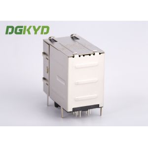 Dual deck 2 Port RJ45 Multiple Port Connectors with 1000base Transformer OEM ODM