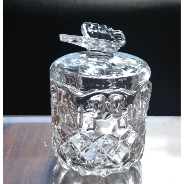 Butterfly Embossed Creative Crystal Glass Storage Jars