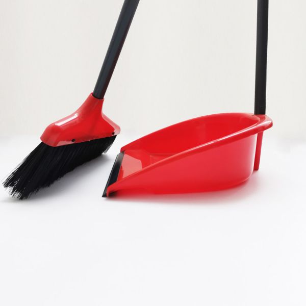 Long Handled Dust Push Broom Dustpan Set Kitchen Lobby Office