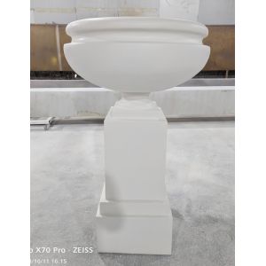 Hand Carved Fiberglass Customized Flower Pots with Drainage Hole