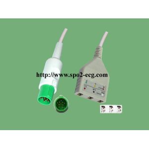 10 Pin One Piece ECG Lead Cable For Patient Monitor Anti - Interference