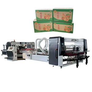 Food Beverage Shops Corrugated Carton Boxes Automatic Folder Gluer with 380V
