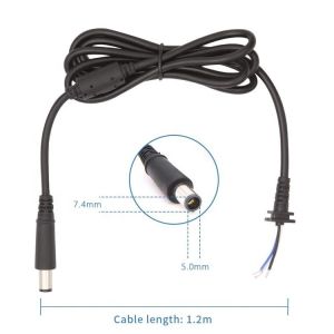 DC 7.4x5.0mm Male Barrel Jack to Bare End Tinned Open Pigtails Wire Extension