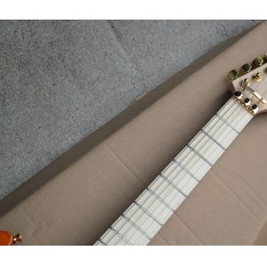 Factory Custom Orange Electric Guitar with Floyd Rose,3 Pickups,No Frets Inlay