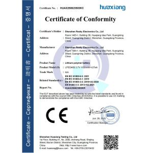 Shenzhen Resky Electronics Co., Ltd. Certifications