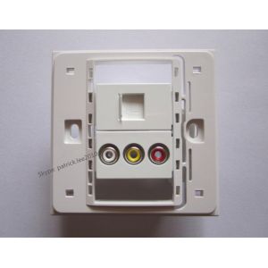 Brand New RJ45 + 3AV Audio And Video Socket Panel Easy Install Wall Plug For