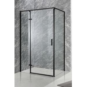 Stylish Shower Enclosure With Black Aluminium And Clear Glass