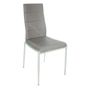 Cheap High Glossy Stainless Custom Upholstered Dining Chairs Skin Friendly PU Shell for sale