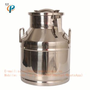 China 20L 5.25 Gallon stainless steel milk can, lockable milk container for farm, dairy milk bcuekt on sale