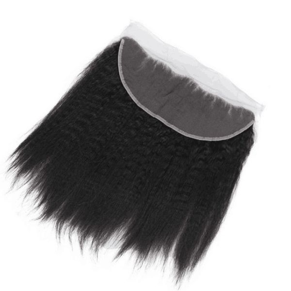 Quality Glossy Soft Indian Remy Lace Front Closures 18 Inch Kinky Straight ODM Service wholesale