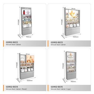 Retail Store Design Simple And Stylish Skincare Back Cabinet With Light Box For