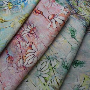 Knitted Woven Challis Viscose Crinkle Cotton Rayon Blend Fabric