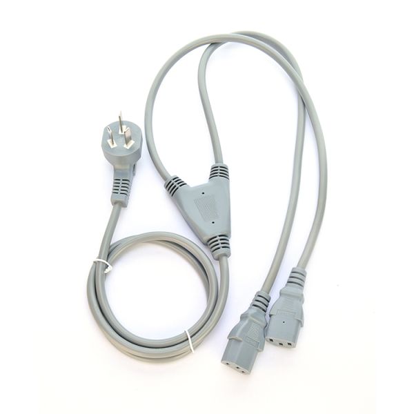 Commercial Grade CCC Certificated Computer Power Cord Y Splitter 3C Plug with 2 Way C13 Plug Socket 16a 3pin