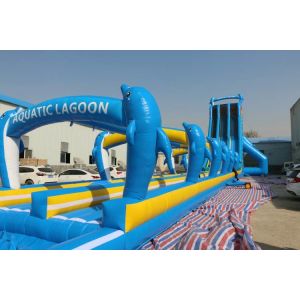 Blue Dolphin large water slide WSS-277/0.55mm PVC Material For Adults