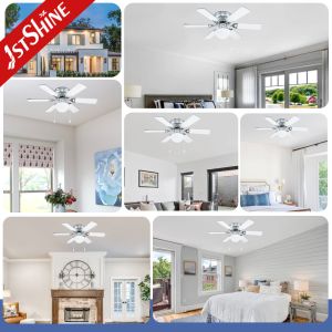 32 Inch 6 MDF Blade Classic Ceiling Fans Remote Control Energy Efficient