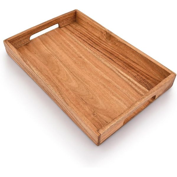 Wholesale Tray with Handles Wooden Serving Tray Snack Tray Great for Breakfast