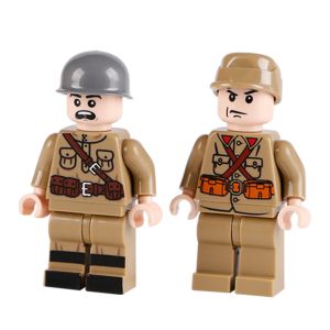 WW2 military British USA German soldier mini figure building block compatible