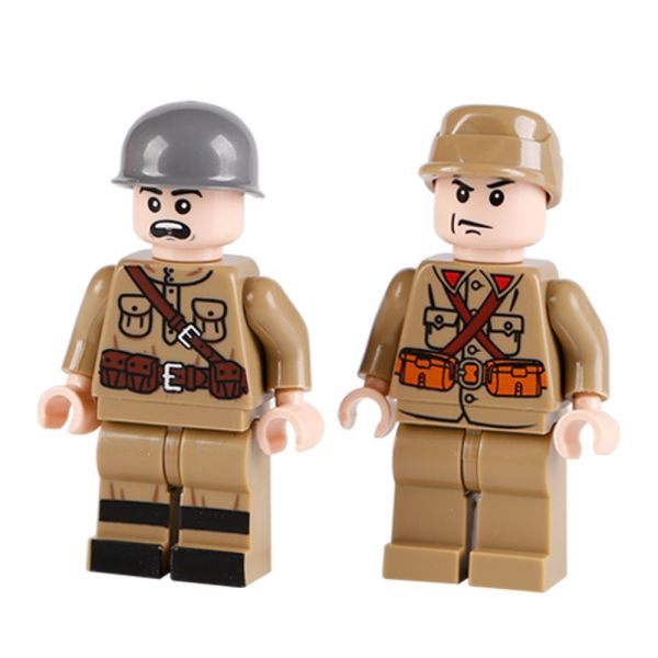 WW2 military British USA German soldier mini figure building block compatible