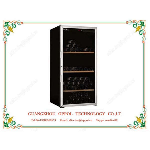 Quality OP-400 Black Color Wine Cooler Single Temperature Refrigerator Wine Freezer wholesale