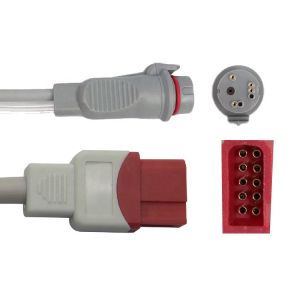 Ultraview 90496 91496 Spacelabs 10 Pin IBP Adapter Cable To BD Transducer