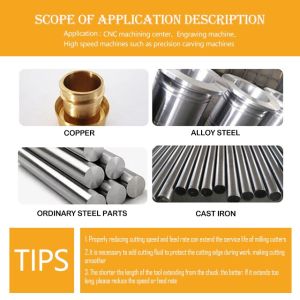 CNC Flat-bottom Tungsten Carbide End Mill with Two Flutes and 55-degree Keyway