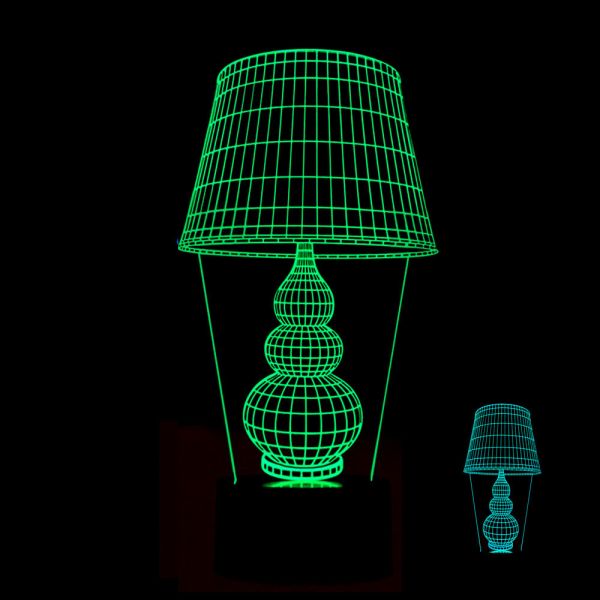 Quality Table lamp light shape 3D Colorful touch remote control LED vision festival gift 3D night light wholesale