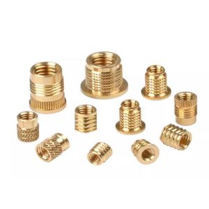 M2 M2.5 M3 M3.5 M4 M5 M6 Nickel Tin Plated Knurled Insert Nut With Shoulder