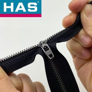 Silver Teeth Closed End Metal Zip Black / Dark Blue Zipper For Jeans