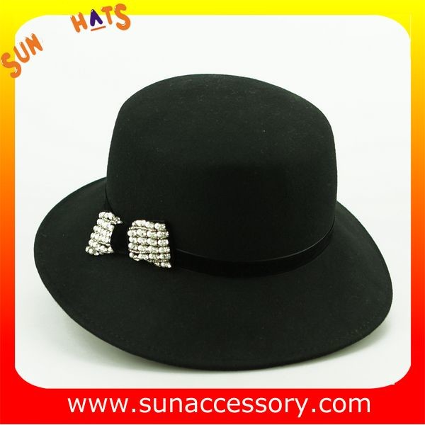 1403 hot sale mid brim hats wholesale for ladies,100% Australia wool felt hats