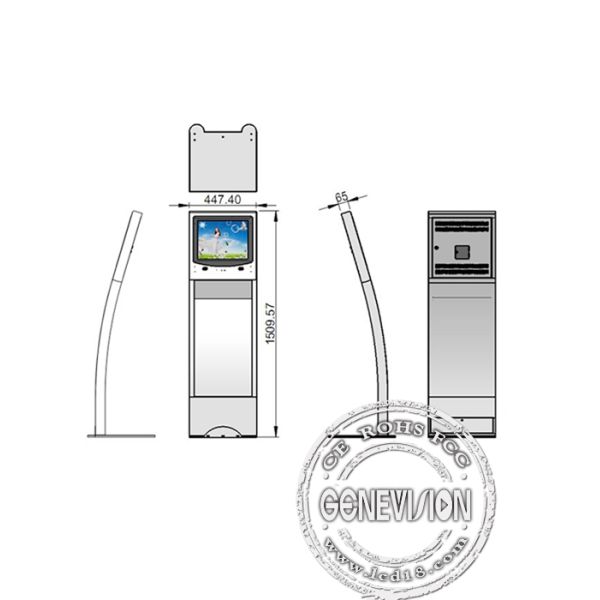 Black Newspaper Kiosk Digital Signage Support SD Card / USB Port