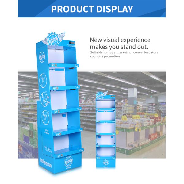 Food/Clothes Cardboard Shelf Display , Promotion Retail Cardboard Display Stands