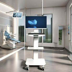 Dental Unit Hand Cart Intraoral Camera Cart with Manual Power Source Oral