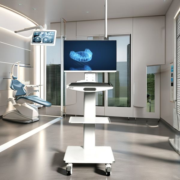 Dental Unit Hand Cart Intraoral Camera Cart with Manual Power Source Oral