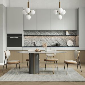 12mm Thick Modern Marble Dining Table Ellipse Shaped Smooth edges