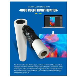 98% Heat Transfer Rate Dye Sublimation Paper Roll 40g/50g/60g/80g/100GSM With 44