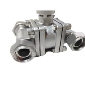 OEM DN25 Cryogenic Three Way Ball Valve Stainless Steel With Burst Disk