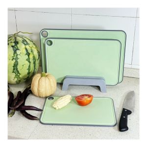 Logo Printed PP Plastic Kitchen Chopping Board with Juice Groove and Nonslip