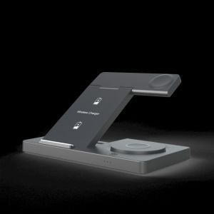 Three Level Foldable Wireless Charging Station 3W Watch Charging Night Light